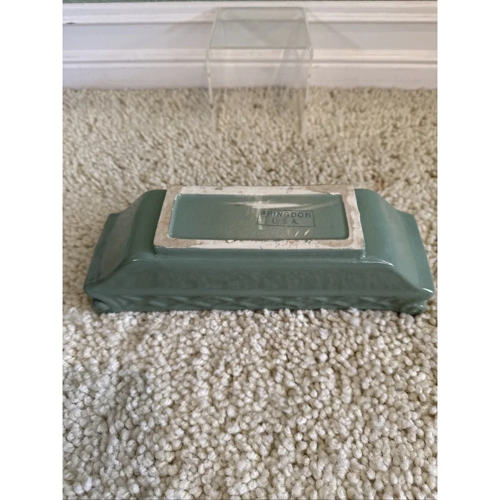 Vintage Abingdon Green Art Pottery Art Deco Style Planter